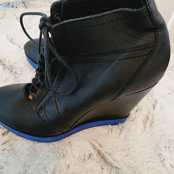 NANETTE LAPORE BLACK PLATFORM TIE SHOES SIZE 8.5 - Picture 5 of 11